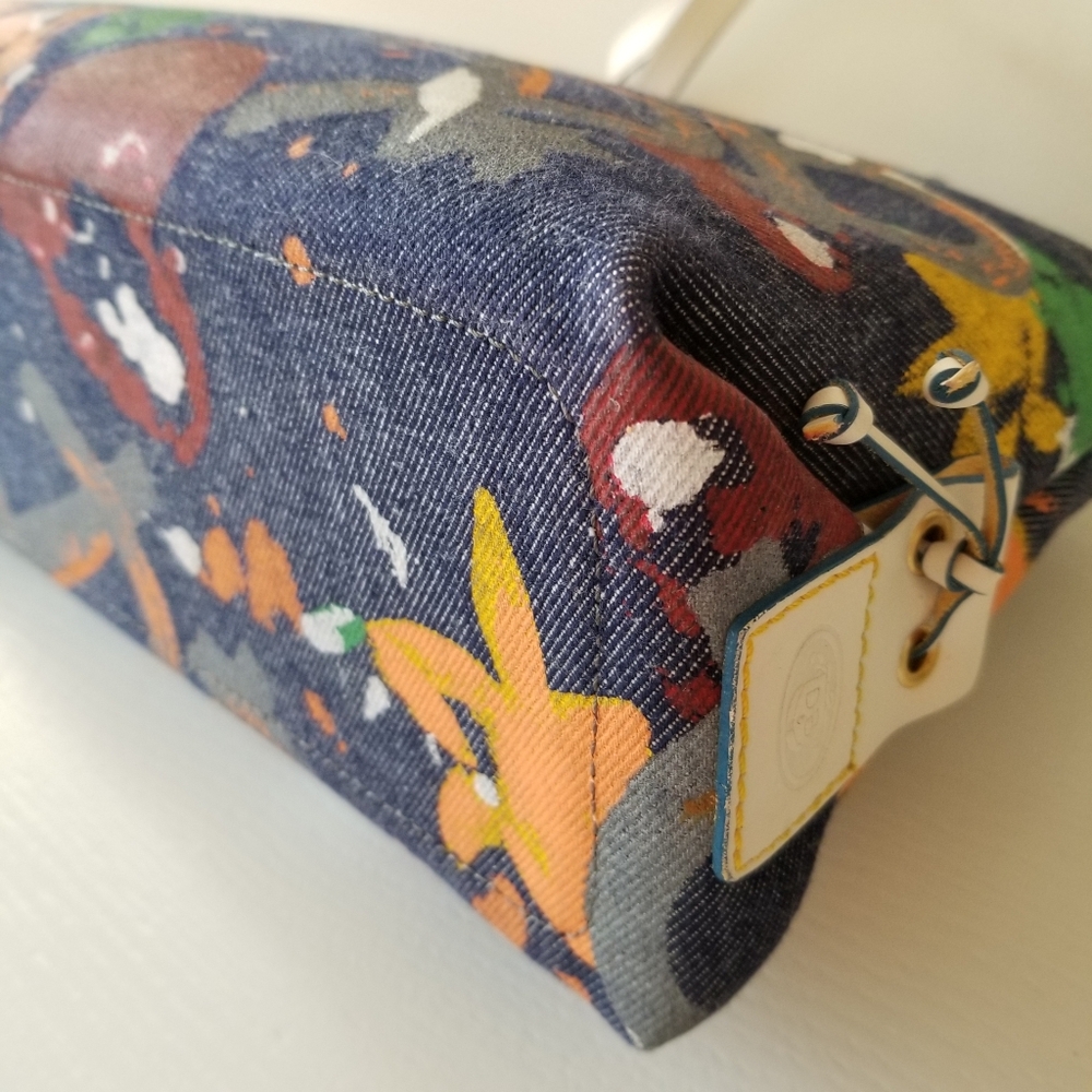 Dooney & Bourke Denim Grafitti Splatter Shoulder Bag - Picture 7 of 16